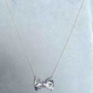 Tiffany Vibes! Sterling Silver Bowtie Necklace- .925